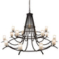 Meyda Lighting Octavia 78" 15-Light Cajun Spice Chandelier With Frosted Clear Shade Glass