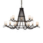 Meyda Lighting Octavia 78" 15-Light Cajun Spice Chandelier With Frosted Clear Shade Glass