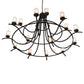 Meyda Lighting Octavia 78" 15-Light Cajun Spice Chandelier With Frosted Clear Shade Glass
