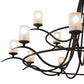 Meyda Lighting Octavia 78" 15-Light Cajun Spice Chandelier With Frosted Clear Shade Glass