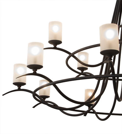 Meyda Lighting Octavia 78" 15-Light Cajun Spice Chandelier With Frosted Clear Shade Glass