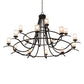 Meyda Lighting Octavia 78" 15-Light Cajun Spice Chandelier With Frosted Clear Shade Glass