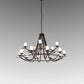 Meyda Lighting Octavia 78" 15-Light Timeless Bronze Vein Chandelier With Clear Frosted Shade Glass