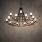 Meyda Lighting Octavia 78" 15-Light Timeless Bronze Vein Chandelier With Clear Frosted Shade Glass
