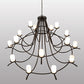 Meyda Lighting Octavia 78" 15-Light Timeless Bronze Vein Chandelier With Clear Frosted Shade Glass