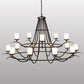 Meyda Lighting Octavia 78" 15-Light Timeless Bronze Vein Chandelier With Clear Frosted Shade Glass