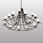 Meyda Lighting Octavia 78" 15-Light Timeless Bronze Vein Chandelier With Clear Frosted Shade Glass