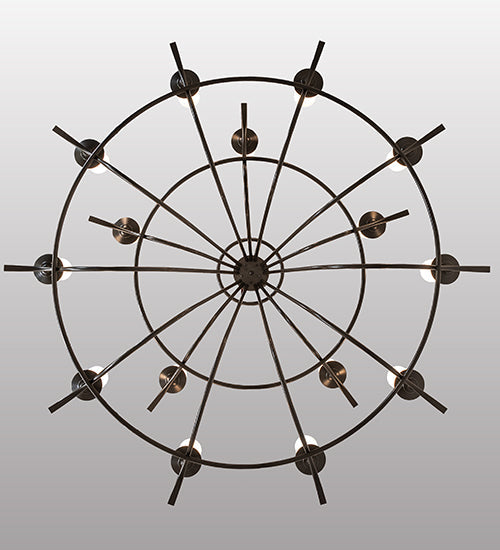 Meyda Lighting Octavia 78" 15-Light Timeless Bronze Vein Chandelier With Clear Frosted Shade Glass