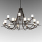Meyda Lighting Octavia 78" 15-Light Timeless Bronze Vein Chandelier With Clear Frosted Shade Glass