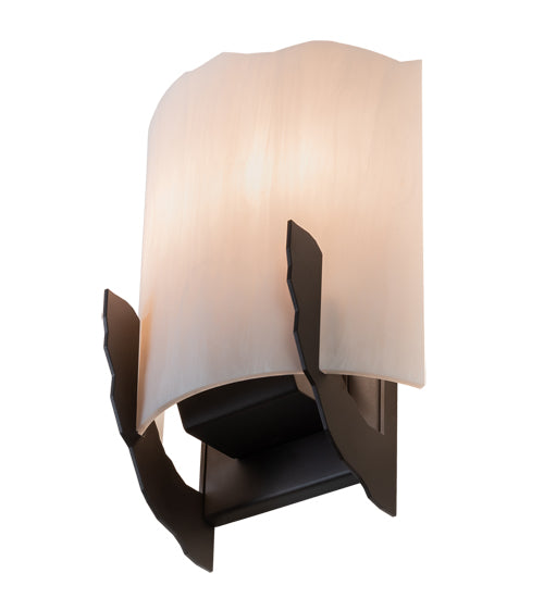 Meyda Lighting Octavia 8" 2-Light Oil Rubbed Bronze Wall Sconce With Whitestone Idalight Shade