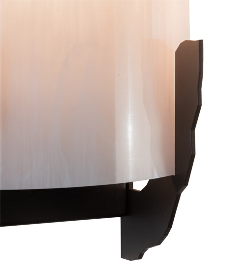 Meyda Lighting Octavia 8" 2-Light Oil Rubbed Bronze Wall Sconce With Whitestone Idalight Shade