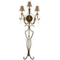 Meyda Lighting Old Broadway 20" 3-Light Light Brushed Gold Wall Sconce With Beige Shade Glass