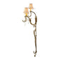 Meyda Lighting Old Broadway 20" 3-Light Light Brushed Gold Wall Sconce With Beige Shade Glass