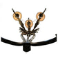 Meyda Lighting Old Broadway 20" 3-Light Light Brushed Gold Wall Sconce With Beige Shade Glass