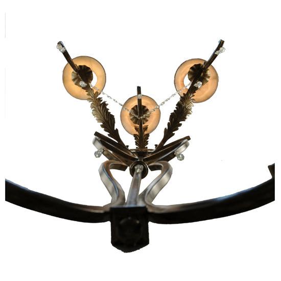 Meyda Lighting Old Broadway 20" 3-Light Light Brushed Gold Wall Sconce With Beige Shade Glass