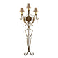 Meyda Lighting Old Broadway 20" 3-Light Light Brushed Gold Wall Sconce With Beige Shade Glass
