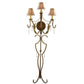 Meyda Lighting Old Broadway 20" 3-Light Light Brushed Gold Wall Sconce With Beige Shade Glass