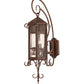 Meyda Lighting Old London 10" 3-Light Cafe Noir Wall Sconce With Clear Seeded Shade Glass