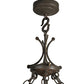 Meyda Lighting Old London 26" 3-Light Timeless Bronze Inverted Pendant Light With Amber Mica Shade Glass