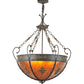Meyda Lighting Old London 26" 3-Light Timeless Bronze Inverted Pendant Light With Amber Mica Shade Glass