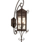 Meyda Lighting Old London 28667 10" 3-Light Cafe Noir Wall Sconce With Clear Seeded Shade Glass