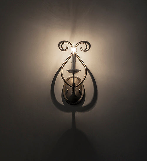 Meyda Lighting Olivia 6" Antique Silver Wall Sconce