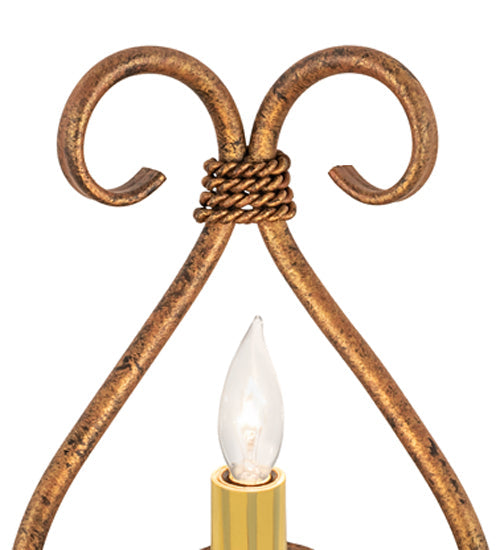 Meyda Lighting Olivia 6" Autumn Leaf Wall Sconce With Faux Candlelight
