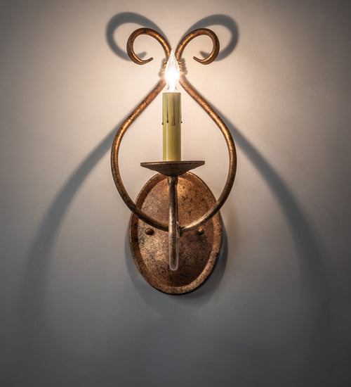 Meyda Lighting Olivia 6" Autumn Leaf Wall Sconce With Faux Candlelight