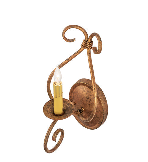 Meyda Lighting Olivia 6" Autumn Leaf Wall Sconce With Faux Candlelight