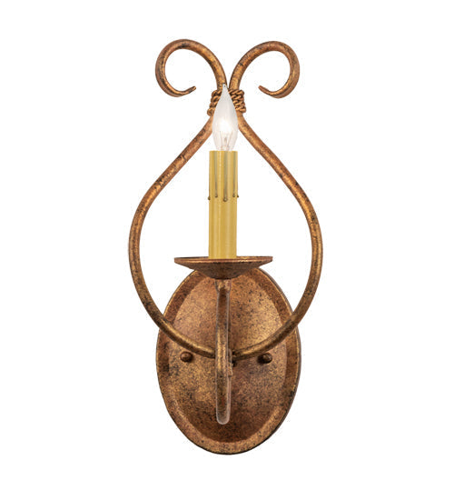 Meyda Lighting Olivia 6" Autumn Leaf Wall Sconce With Faux Candlelight