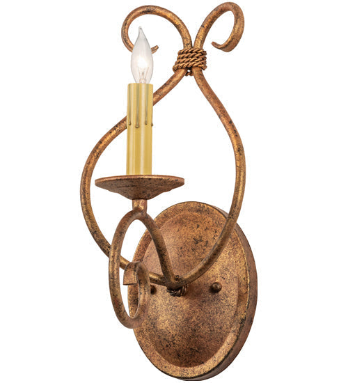 Meyda Lighting Olivia 6" Autumn Leaf Wall Sconce With Faux Candlelight