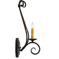 Meyda Lighting Olivia 6" Black Satin Wrought Iron Wall Sconce With Ivory Faux Candlelight