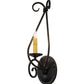 Meyda Lighting Olivia 6" Black Satin Wrought Iron Wall Sconce With Ivory Faux Candlelight