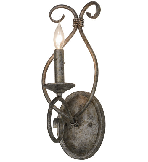 Meyda Lighting Olivia 6" Corinth Wall Sconce With Amber Faux Candlelight
