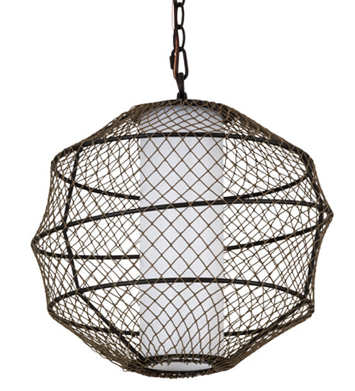 Meyda Lighting Omaro Poto 16" Oil Rubbed Bronze Pendant Light With White Shade Glass