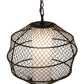 Meyda Lighting Omaro Poto 16" Oil Rubbed Bronze Pendant Light With White Shade Glass