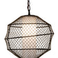 Meyda Lighting Omaro Poto 16" Oil Rubbed Bronze Pendant Light With White Shade Glass
