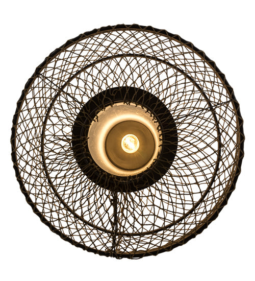 Meyda Lighting Omaro Poto 16" Oil Rubbed Bronze Pendant Light With White Shade Glass