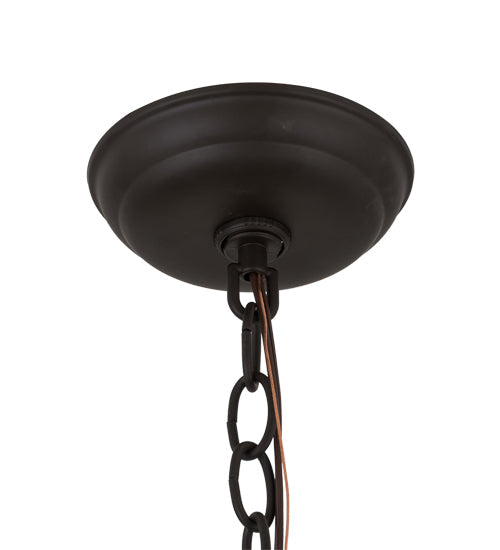 Meyda Lighting Omaro Poto 16" Oil Rubbed Bronze Pendant Light With White Shade Glass