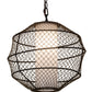 Meyda Lighting Omaro Poto 16" Oil Rubbed Bronze Pendant Light With White Shade Glass