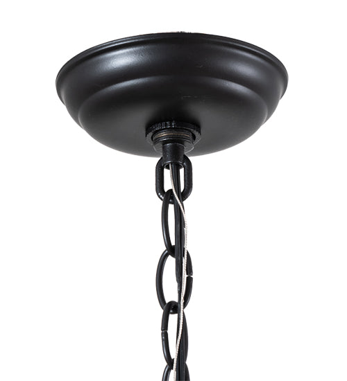 Meyda Lighting Omaro Poto 16" Solar Black Pendant Light With White Statuario Idalight & Black Net Shade