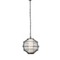 Meyda Lighting Omaro Poto 16" Solar Black Pendant Light With White Statuario Idalight & Black Net Shade