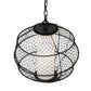 Meyda Lighting Omaro Poto 16" Solar Black Pendant Light With White Statuario Idalight & Black Net Shade