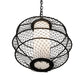 Meyda Lighting Omaro Poto 16" Solar Black Pendant Light With White Statuario Idalight & Black Net Shade
