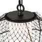 Meyda Lighting Omaro Poto 16" Solar Black Pendant Light With White Statuario Idalight & Black Net Shade