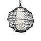 Meyda Lighting Omaro Poto 16" Solar Black Pendant Light With White Statuario Idalight & Black Net Shade