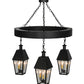 Meyda Lighting Oneida 42" 12-Light Flat Black Lantern Chandelier With Clear Rainstone Idalight Shade Glass