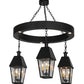 Meyda Lighting Oneida 42" 12-Light Flat Black Lantern Chandelier With Clear Rainstone Idalight Shade Glass