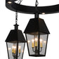 Meyda Lighting Oneida 42" 12-Light Flat Black Lantern Chandelier With Clear Rainstone Idalight Shade Glass