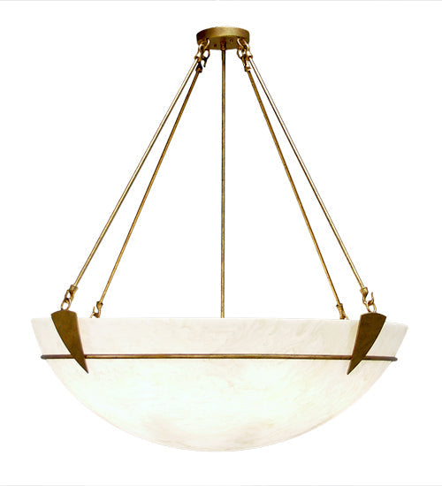 Meyda Lighting Ono 45" 8-Lights Autumn Leaf Inverted Pendant Light With Whitestone Idalight Shade Glass
